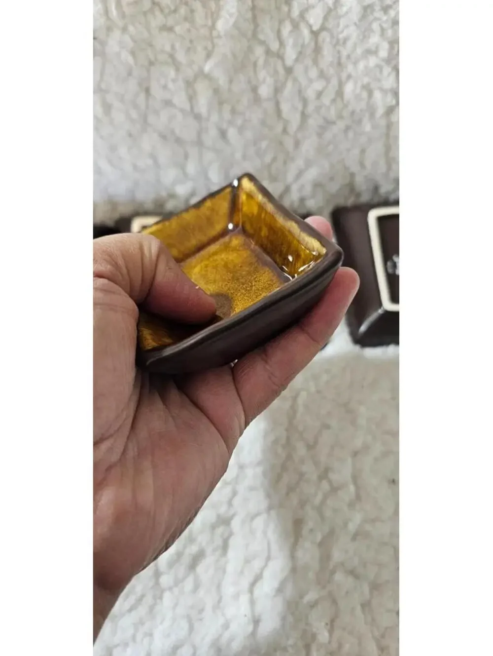 (Set Of 6) Pier 1 Condiment Sauce Bowls Tiger Eye Stoneware 3.5